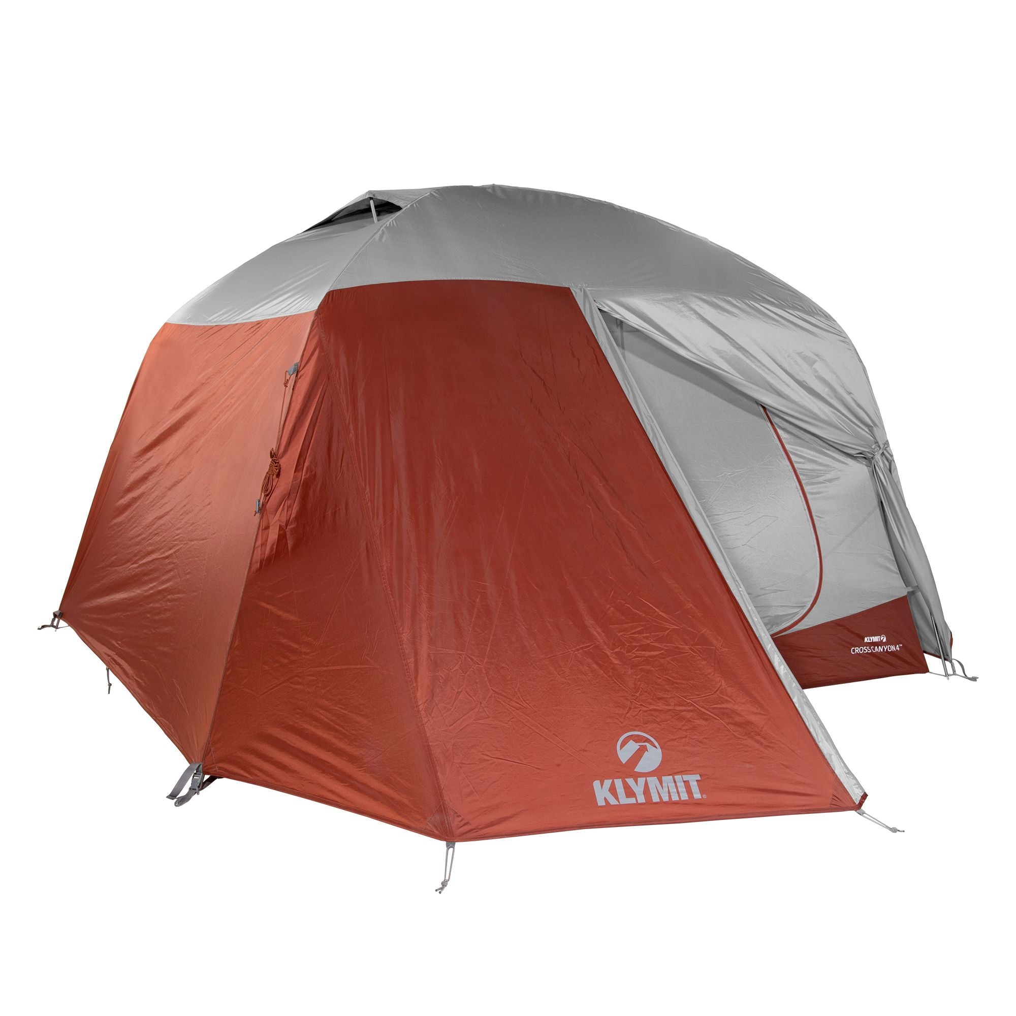 Cross Canyon Tent, 4 Person Orange/Gray, Angled Closed
