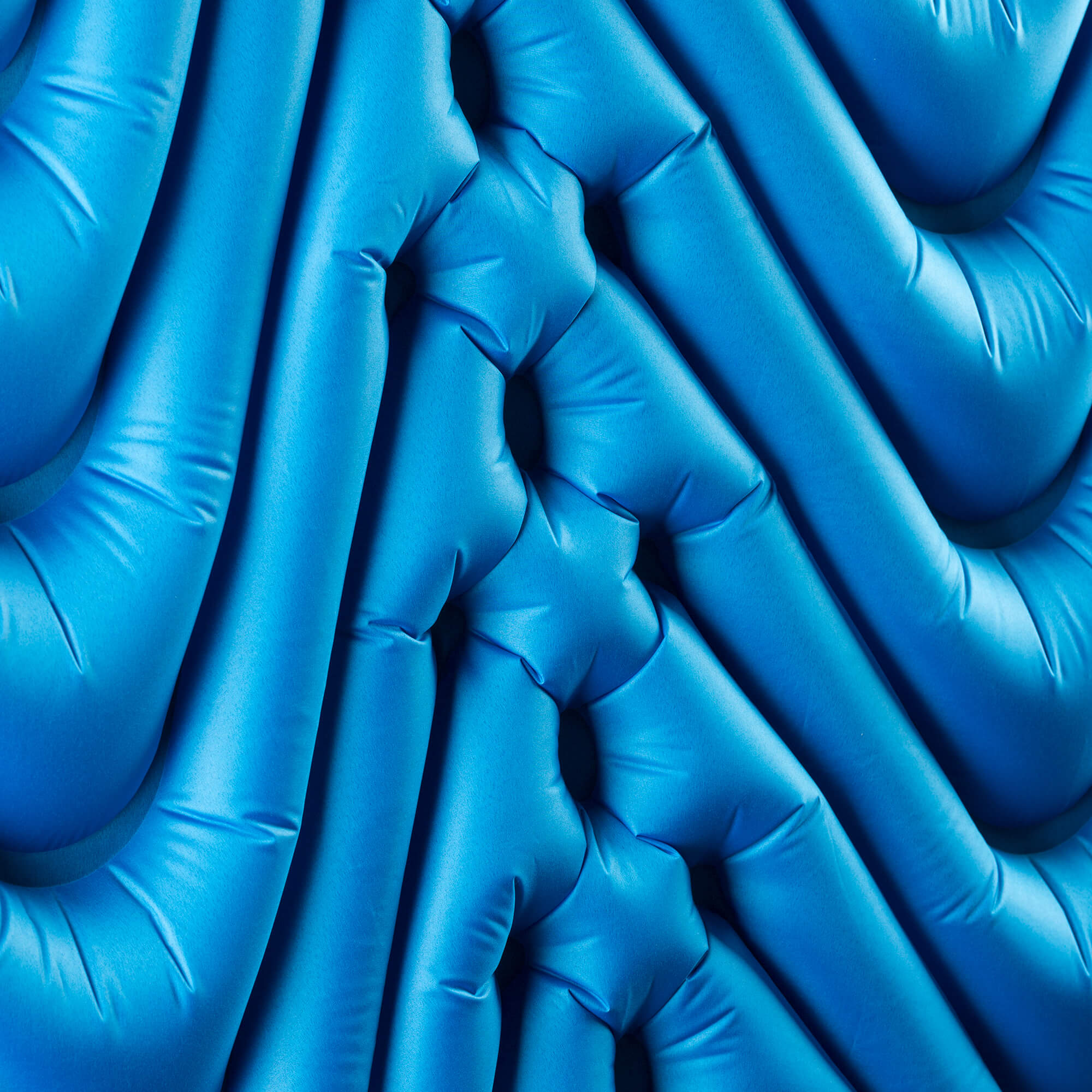 Double V Sleeping Pad, Blue, Up Close Fabric