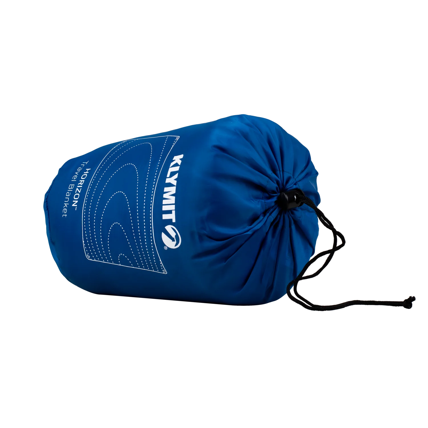 Horizon Travel Blanket, Deep Water, Sack Side Angle