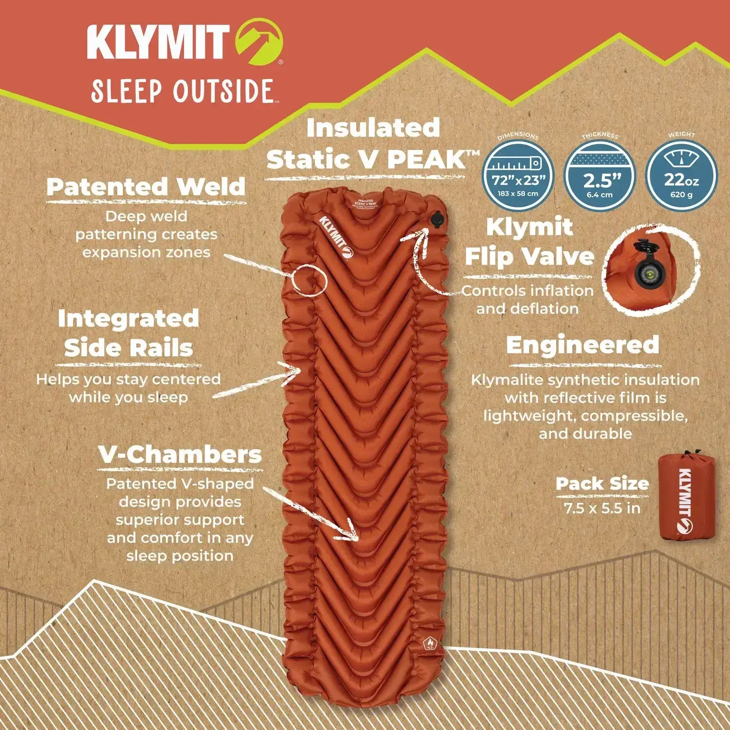 Insulated Static V Peak, Product Infographic