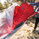 Insulated Hammock V Sleeping Pad, Red, Lifestyle Inside Bug Net