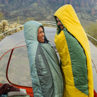 all-groups Wild Aspen 0 and 20 Deg Sleeping Bag, Large, Lifestyle Standing Fully Zipped