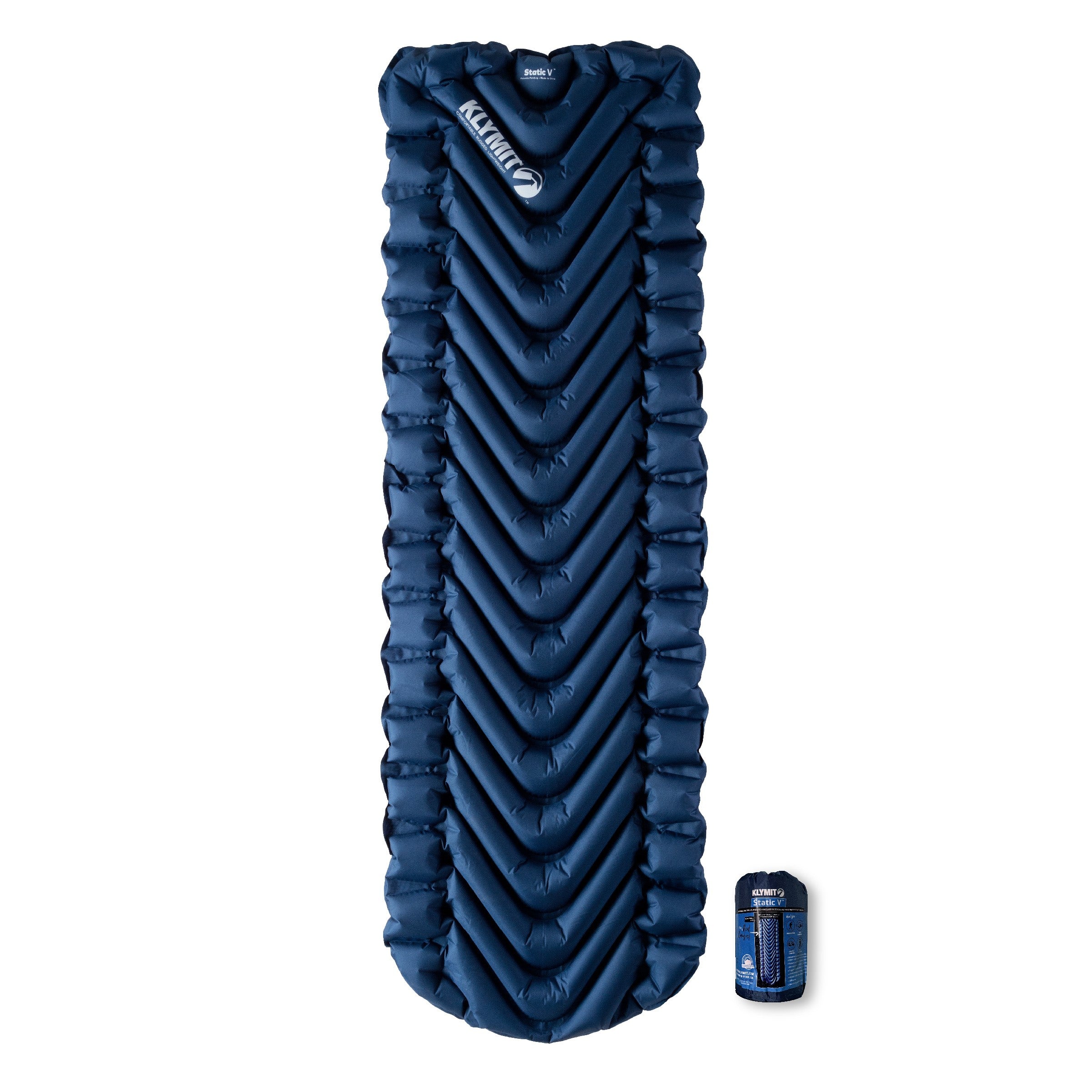 Static V Sleeping Pad, Navy, Front