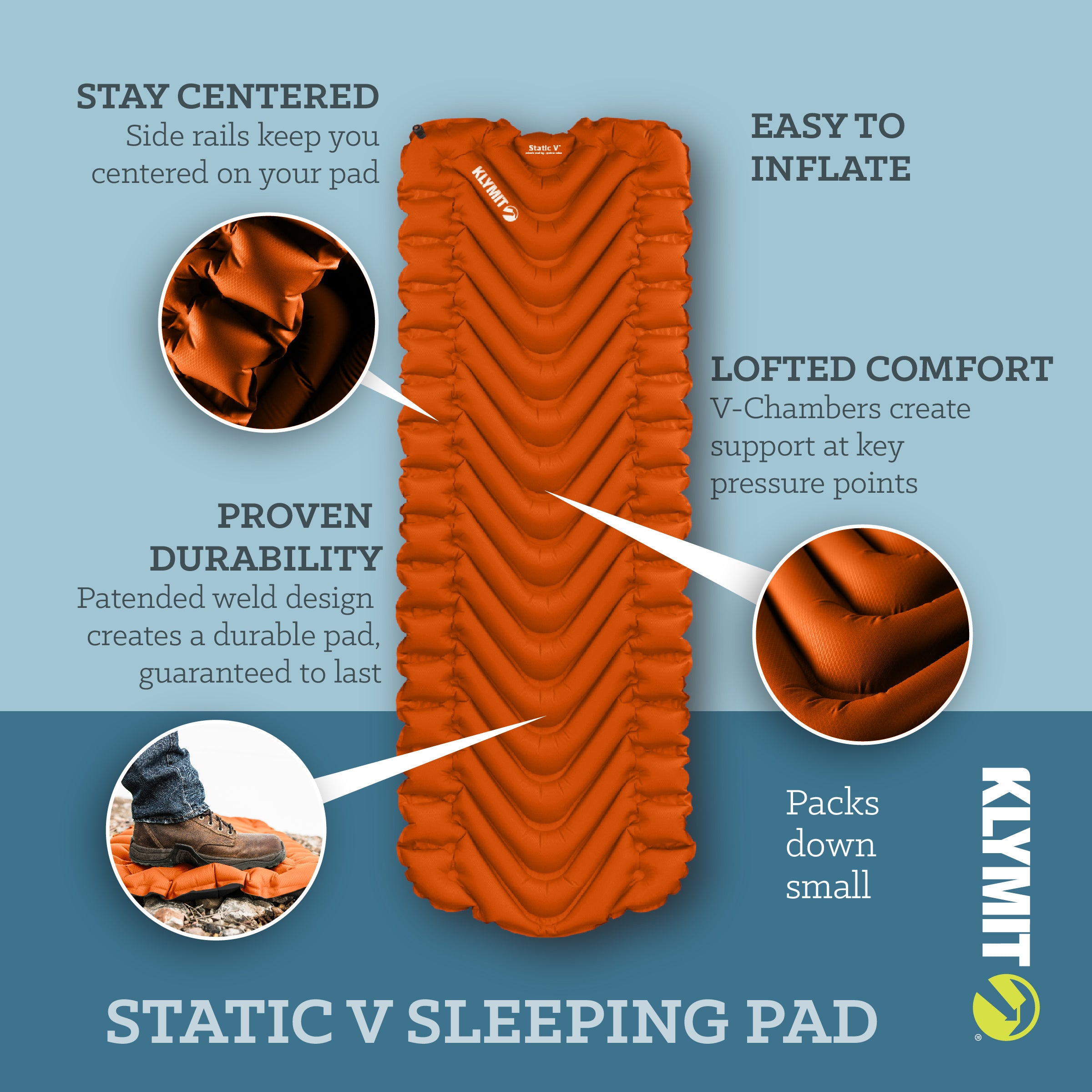 Static V Sleeping Pad, Orange, Carousel Image
