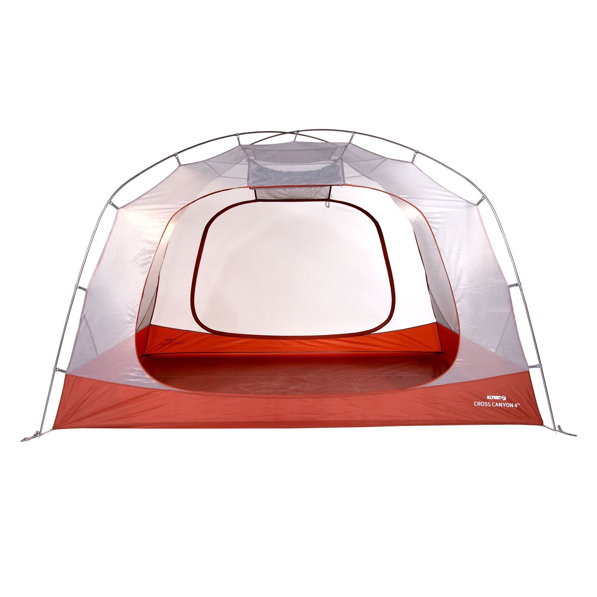 Cross Canyon Tent, 4 Person Orange/Gray, Front No Fly Open