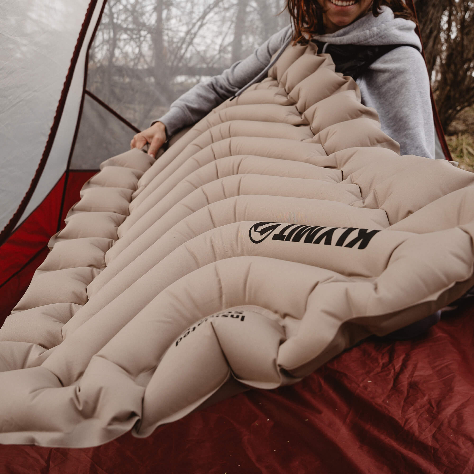 Insulated Static V Sleeping Pad, Recon, Lifestyle Pad Inside Tent