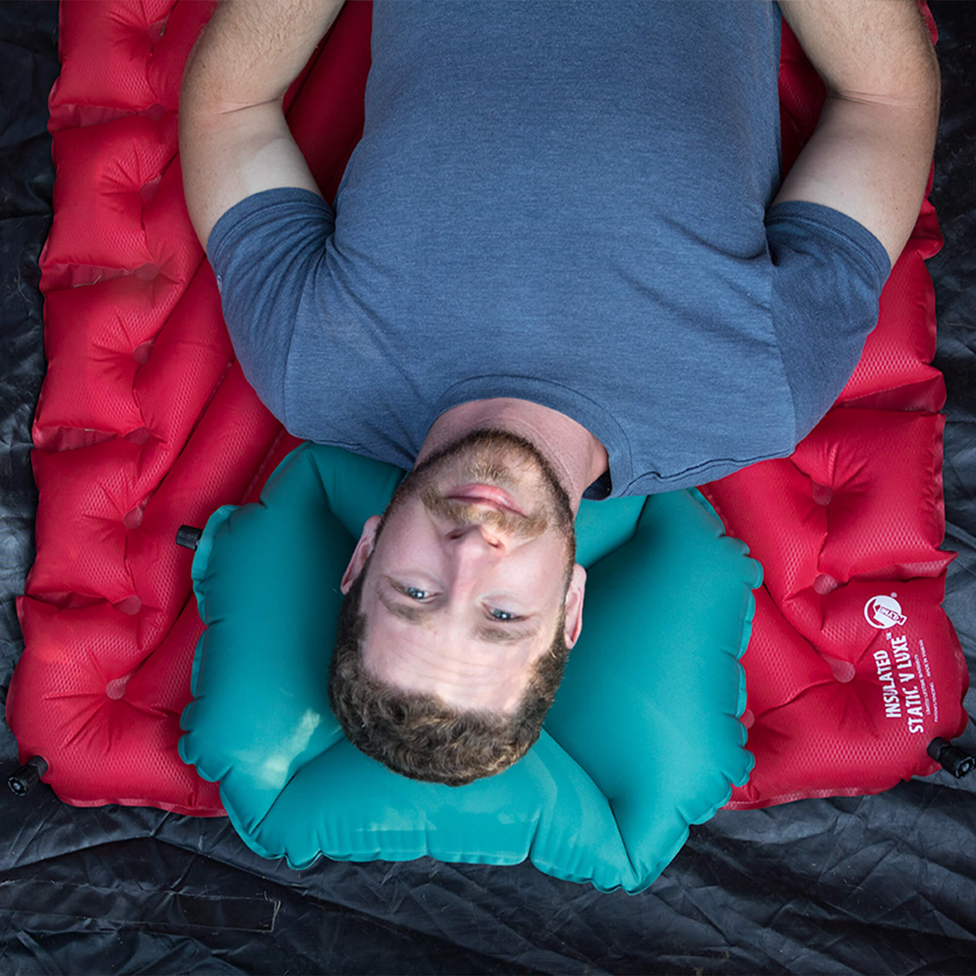 Pillow X Large, Teal, Lifestyle Man Lying on the Pillow