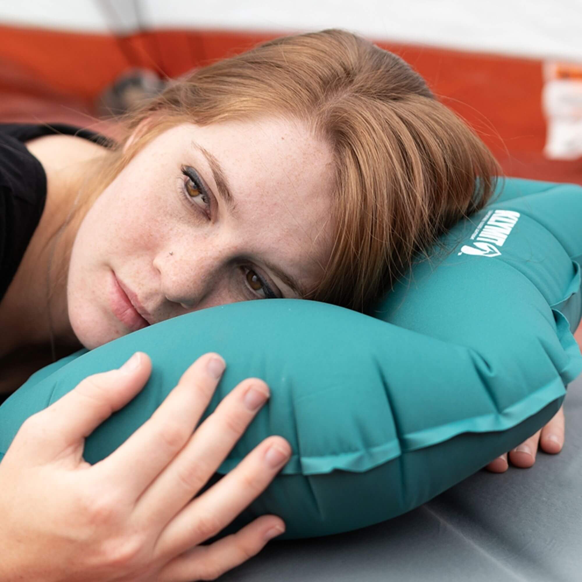 Pillow X Large, Teal, Lifestyle Woman Resting on the Pillow