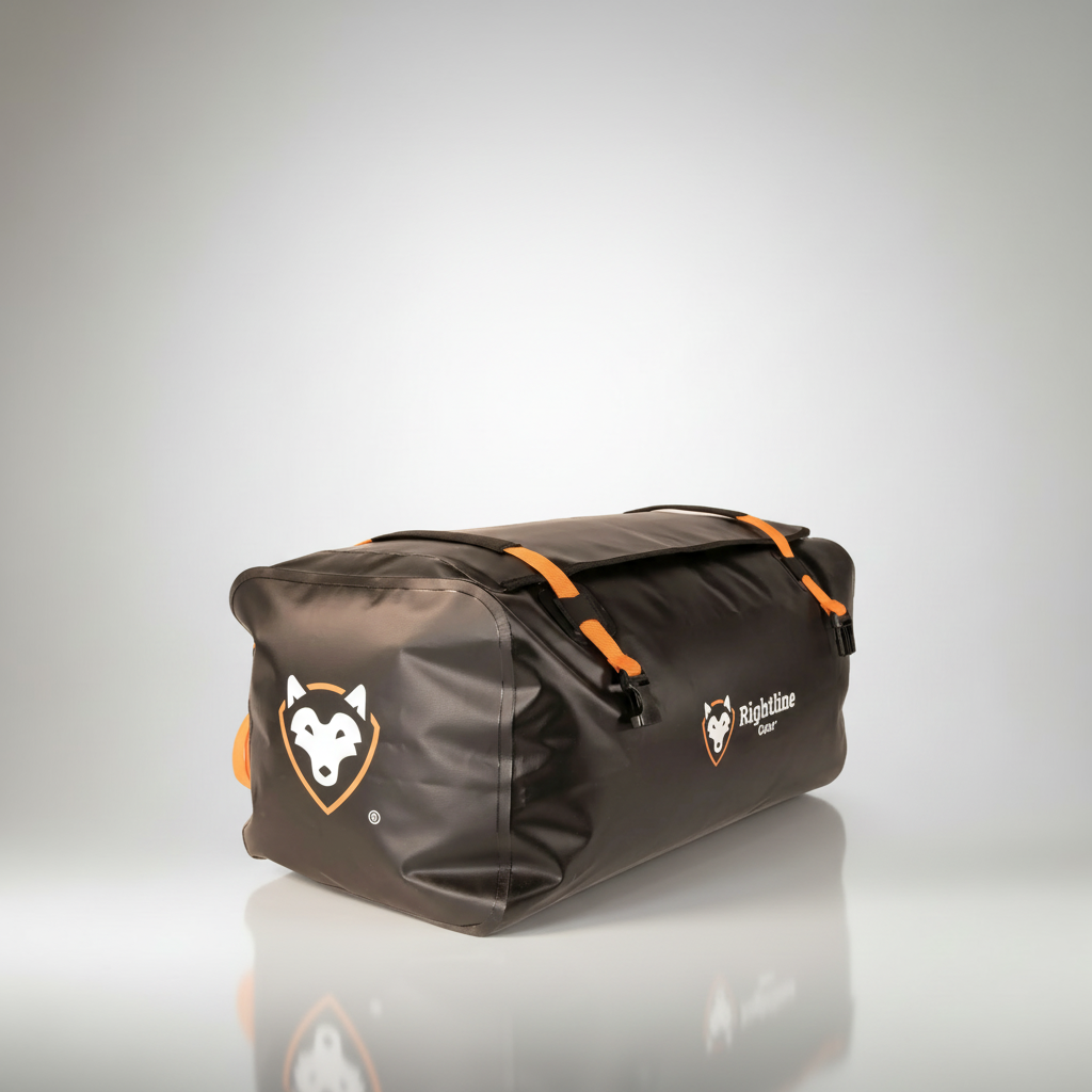 Rightline Gear Car Top Duffel Angled with Consistent Studio Backdrop