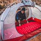Insulated Static V Luxe Sleeping Pad, Red, Lifestyle Tent