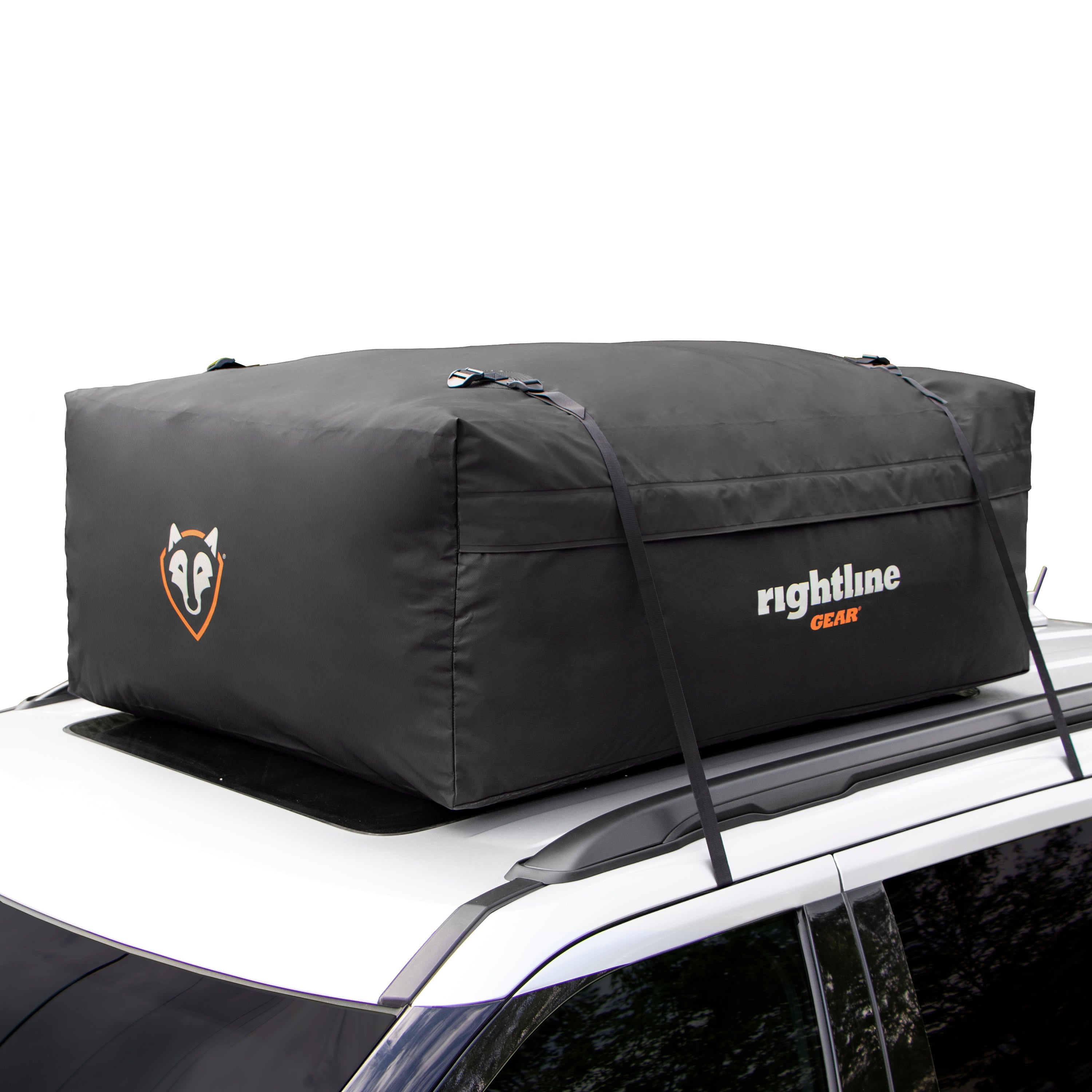 Range Car Top Carrier, Black, Side Angle