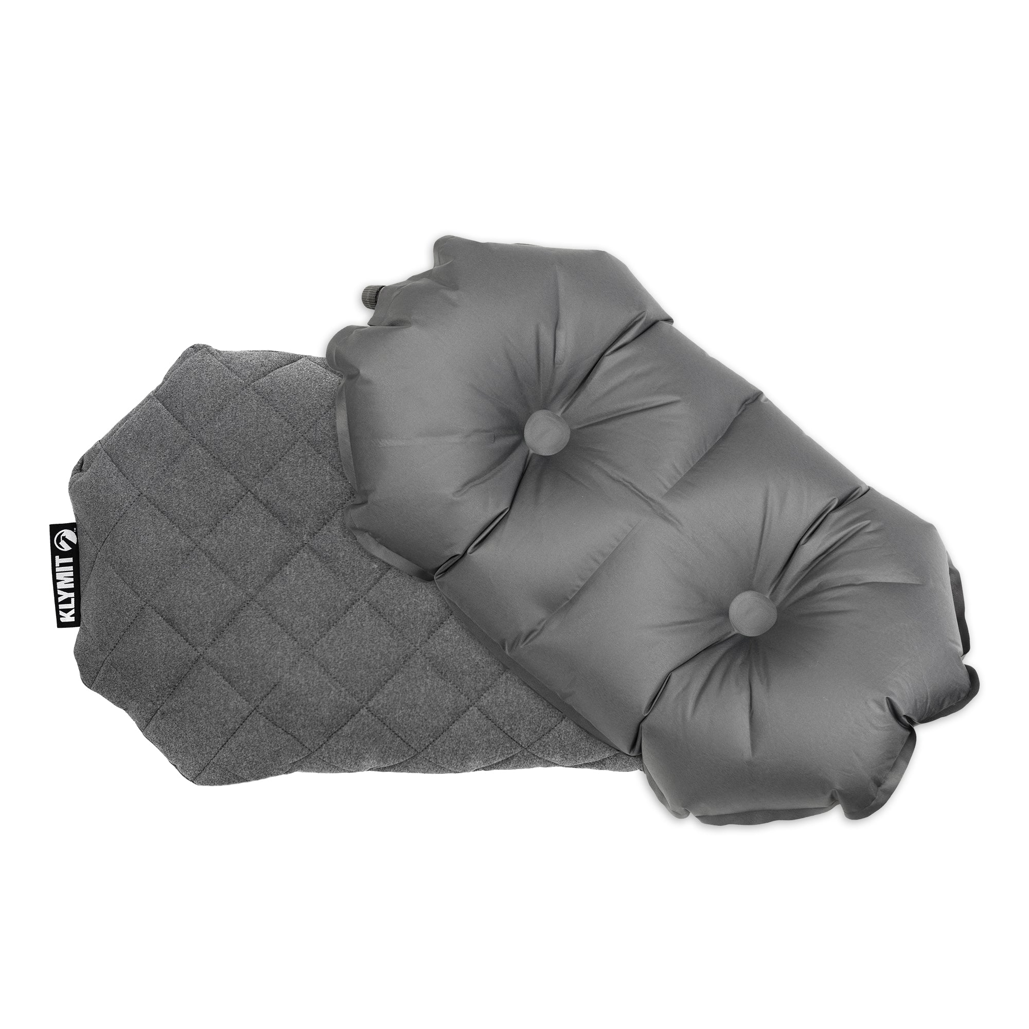 Luxe Camping Pillow, Gray, Front and Back