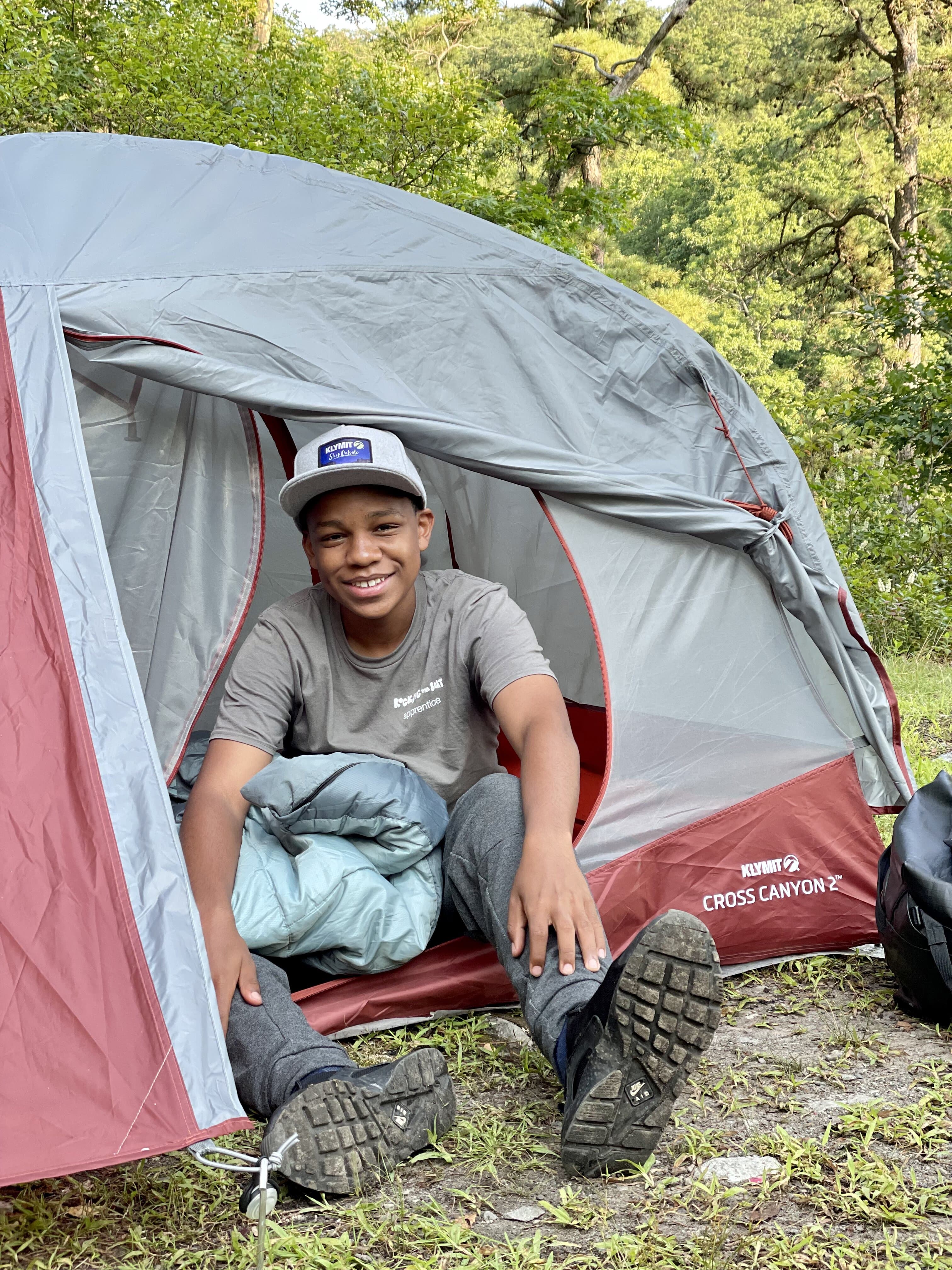 camping to connect camper in Klymit Cross Canyon Tent