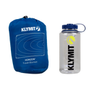 Horizon Travel Blanket, Deep Water, Sack and Bottle Size Comparison