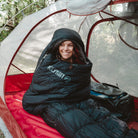 0 Degree Full-Synthetic Sleeping Bag, Black, Lifestyle Camping Zipped Bag