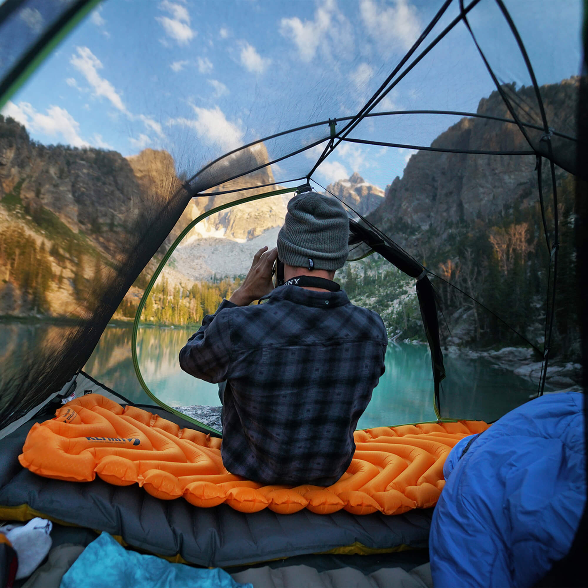 Insulated V Ultralite SL Sleeping Pad, Orange, Lifestyle Camping
