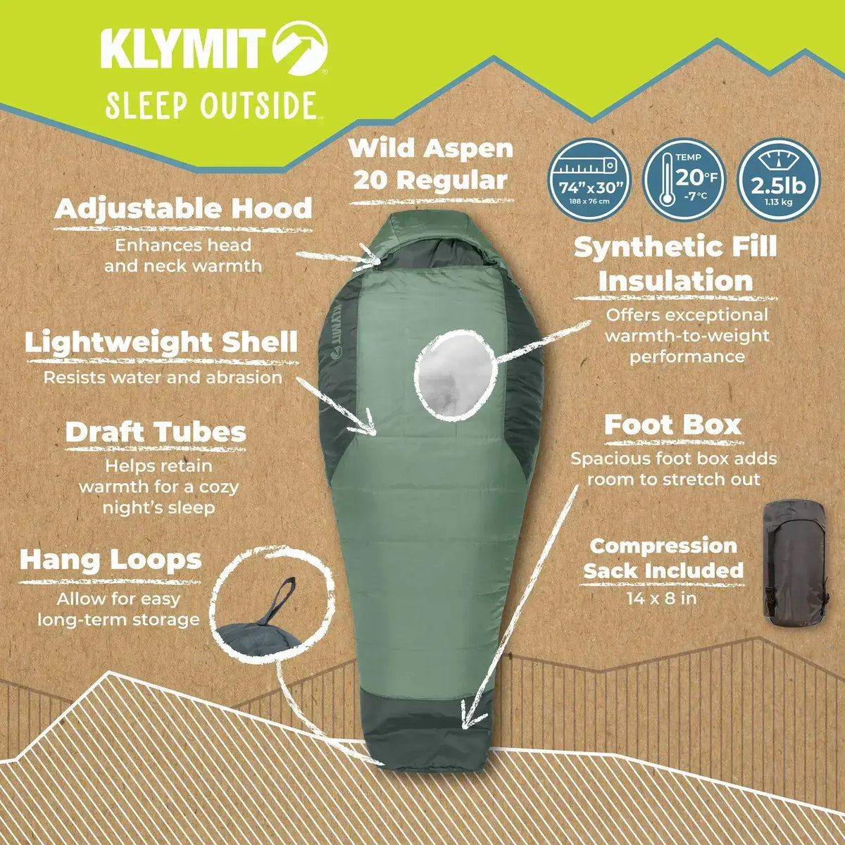 Wild Aspen 20 Regular, Product Infographic