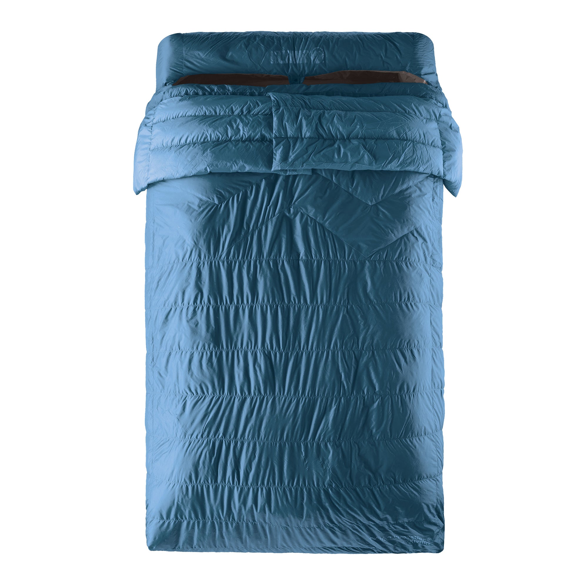 30 Degree Two Person Full-Synthetic Sleeping Bag, Blue Steel, Front