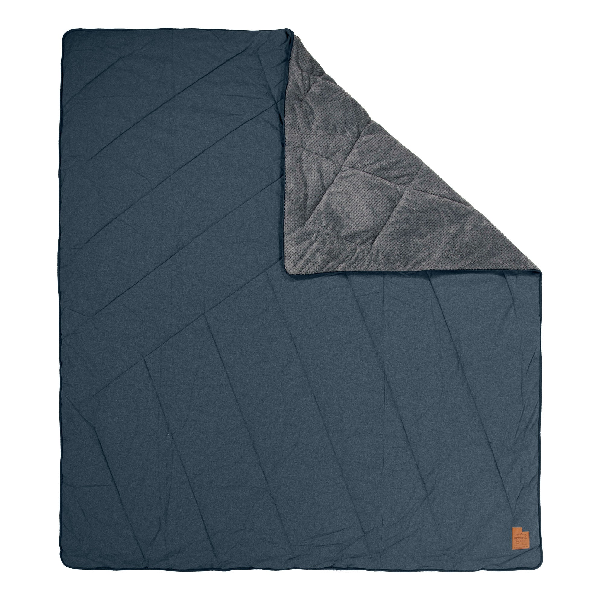 Homestead Cabin Comforter Blanket, Blue, Front Folded