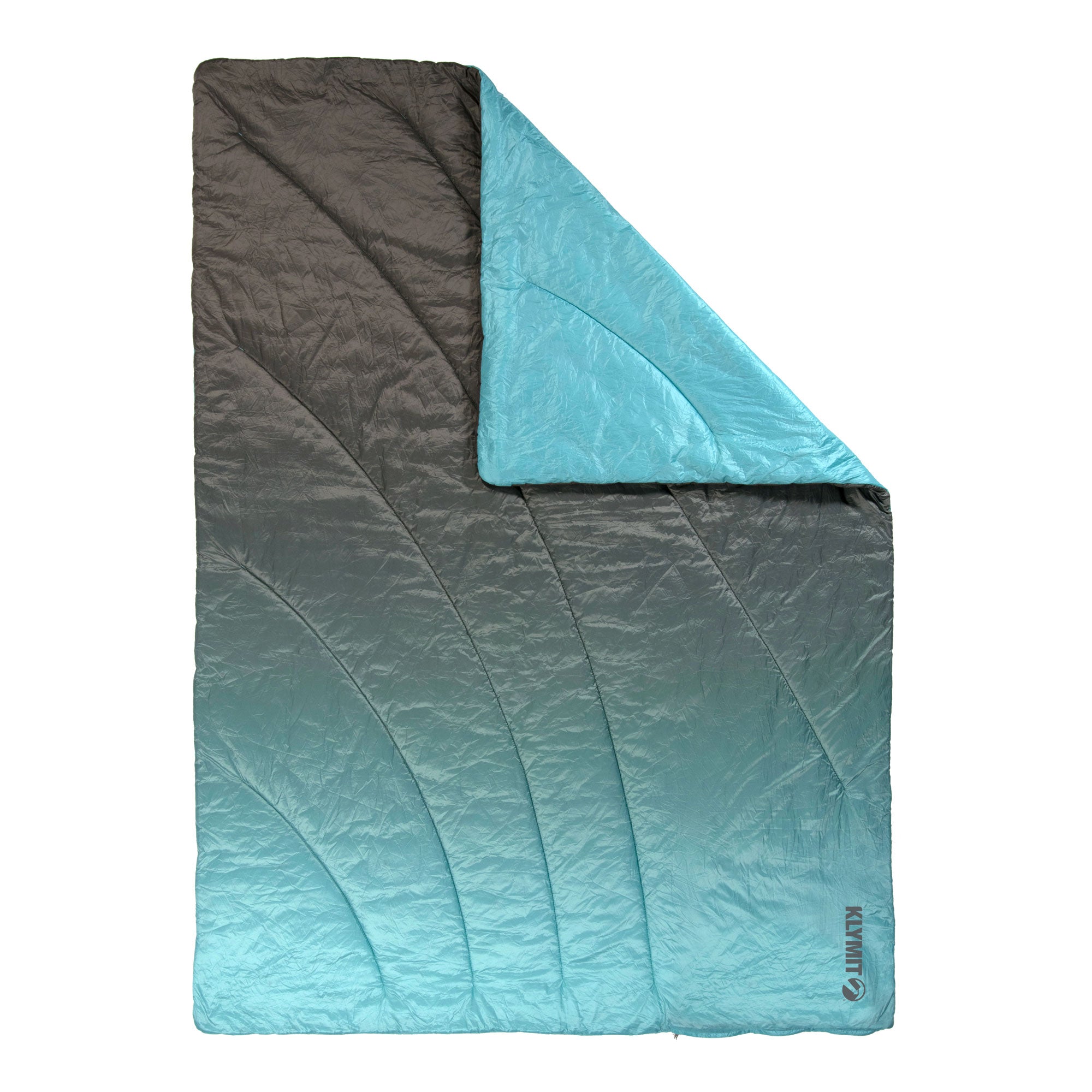 Horizon Backpacking Blanket, Blue/Gray, Front Folded