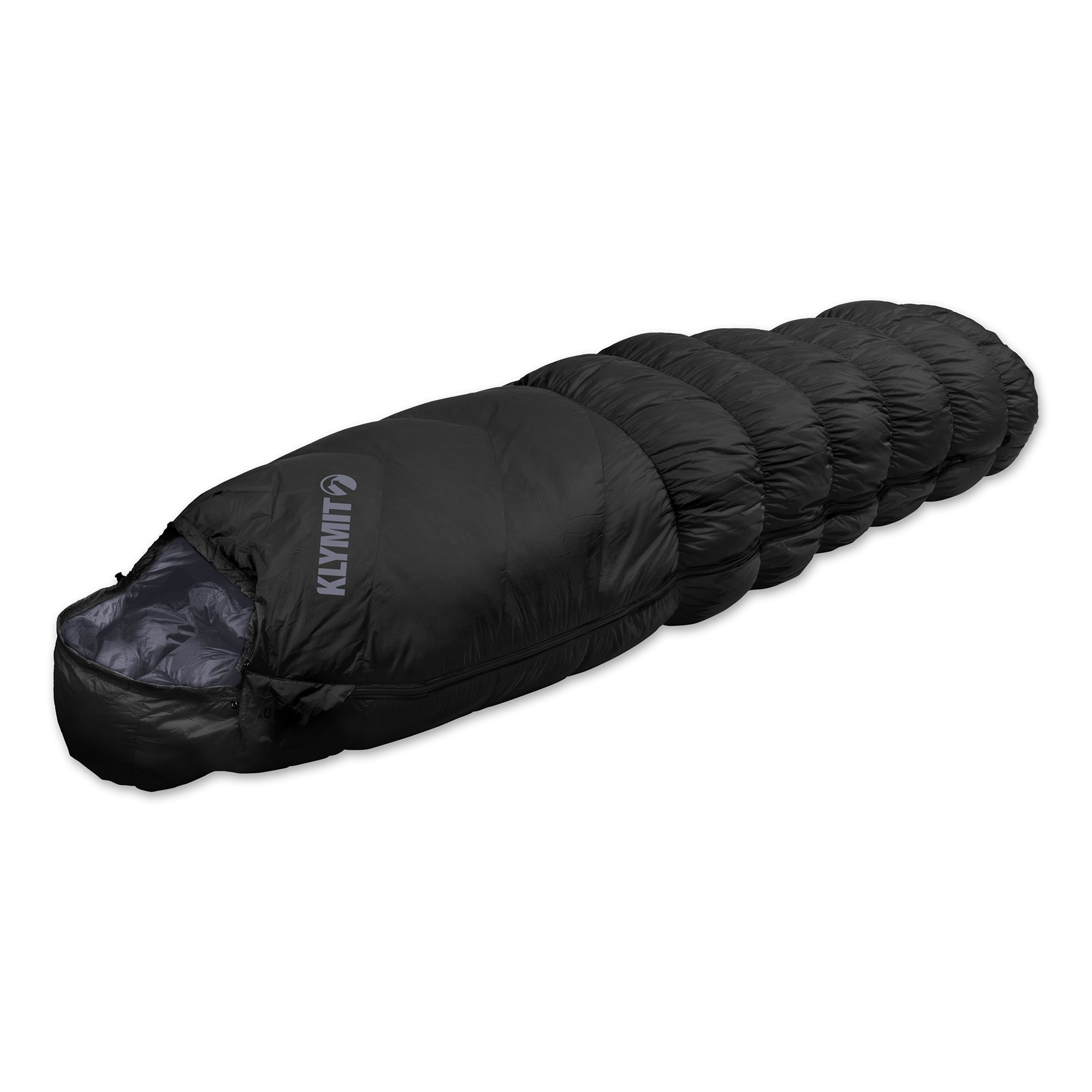 0 Degree Full-Synthetic Sleeping Bag, Black, Side Angle