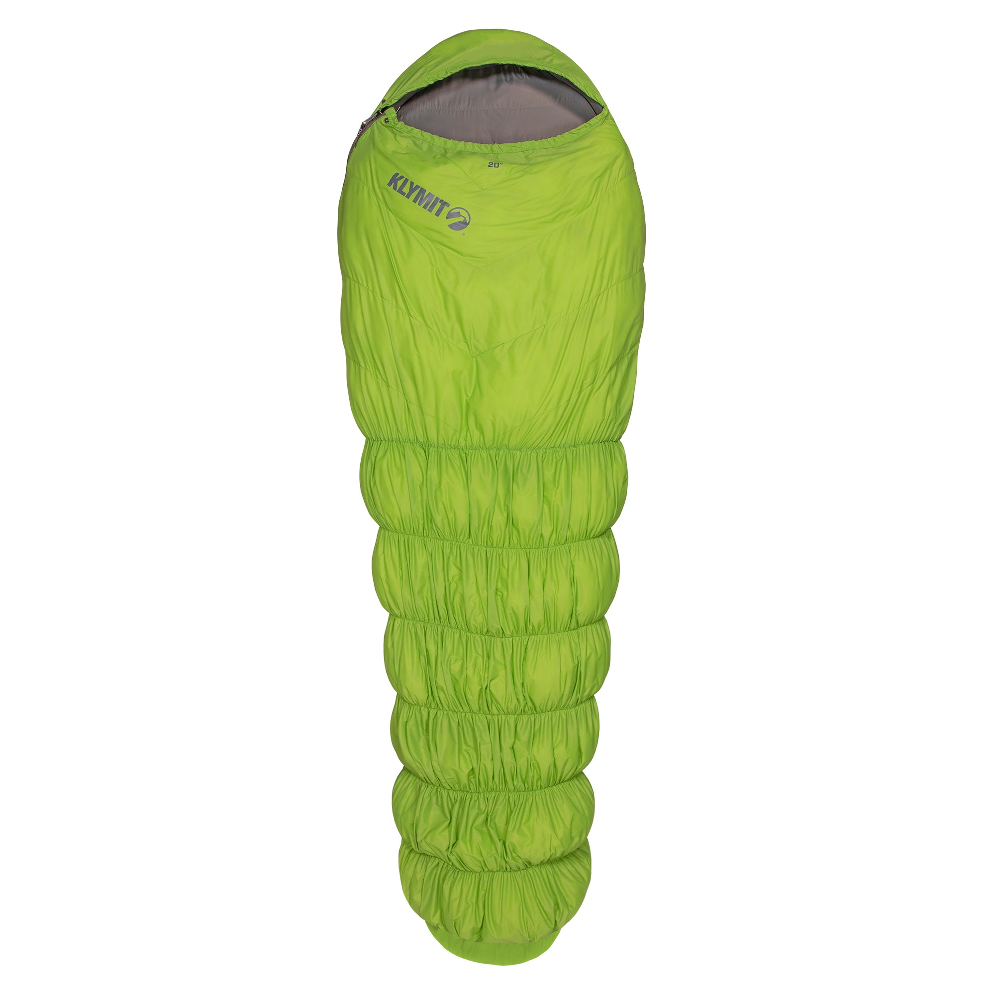 20 Degree Synthetic Sleeping Bag, Green, Front