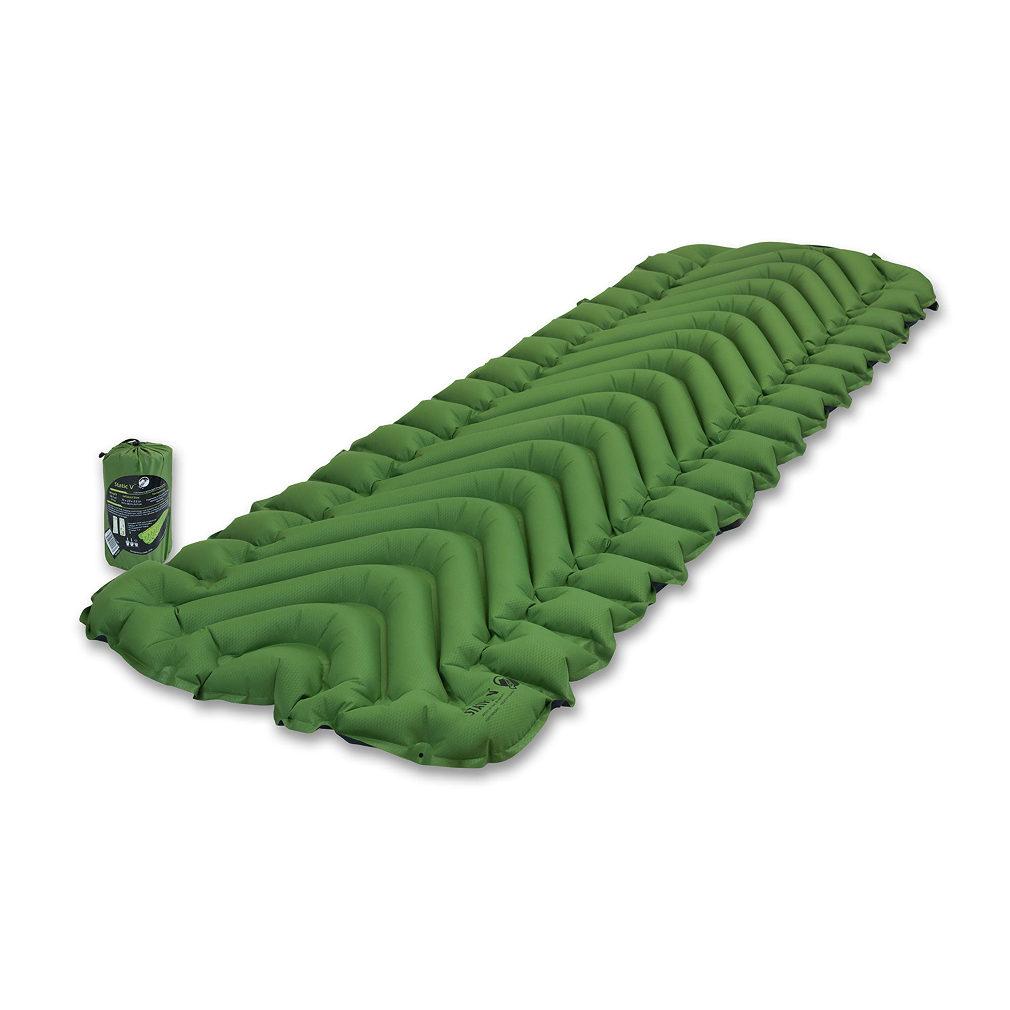 Static V Sleeping Pad, Green, Side Angle